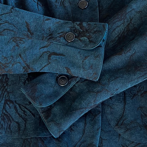 Coldwater Creek Jacquard Blazer Jacket Medium 10 12 Textured Embroidered - Picture 8 of 16